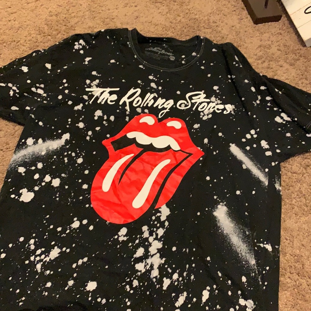 Rolling Stones bleach splatter tee